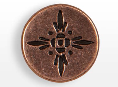Twinkle closure button for hinged wooden wine gift boxes.