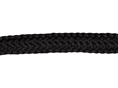 Wood box handle in black braided cord made for Quintessential Canada Inc.