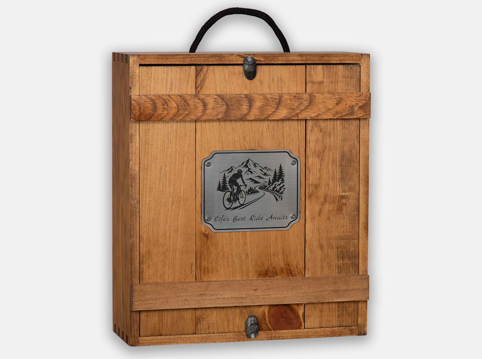 Wood box with Silver plaque.